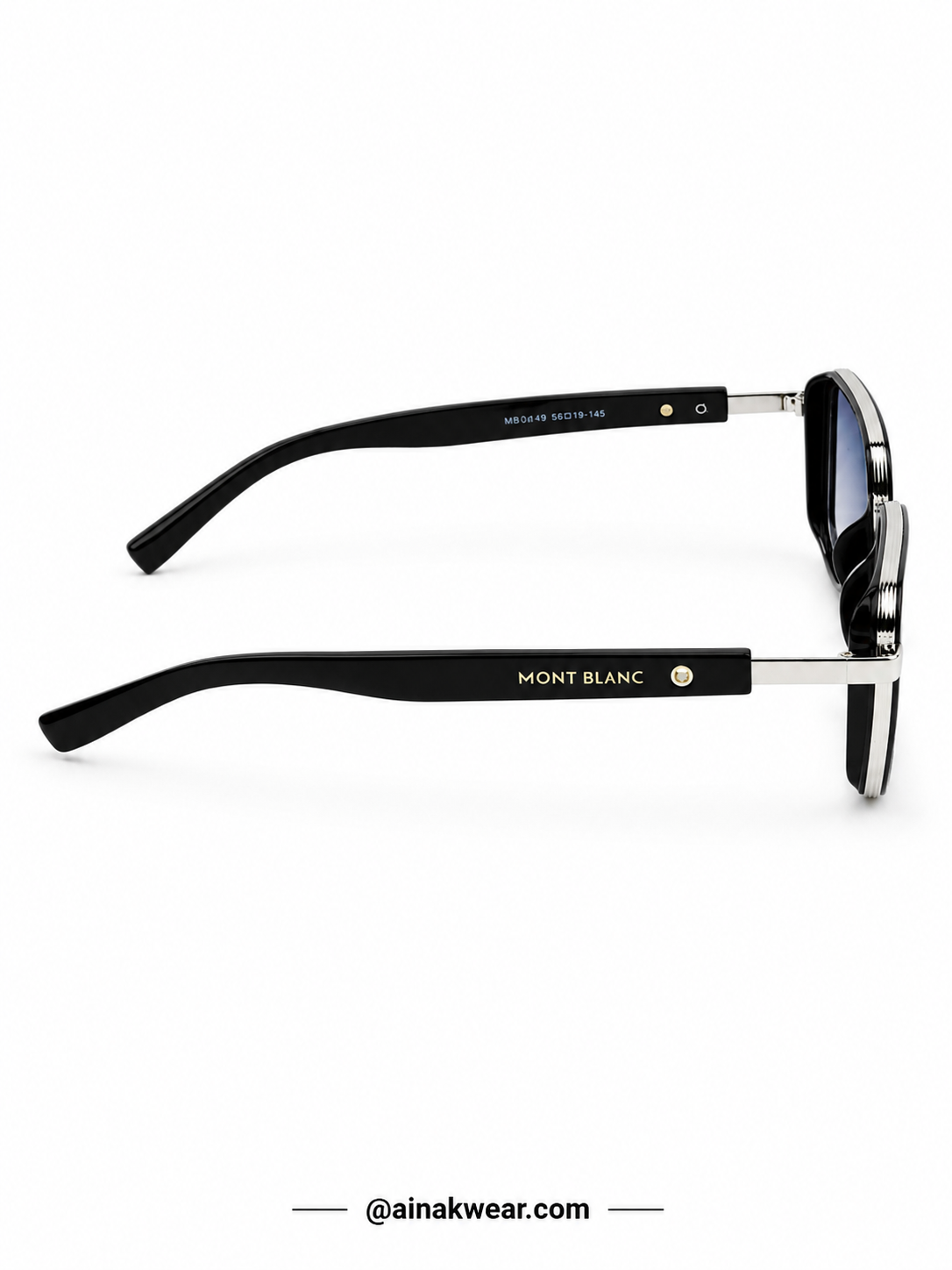 Mont Blanc – 341 - 52 – Silver Blue – Metal - Sunglasses – Unisex