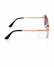 Tees – 2058 - 53 – Rose Gold Black – Metal - Sunglasses – Ladies
