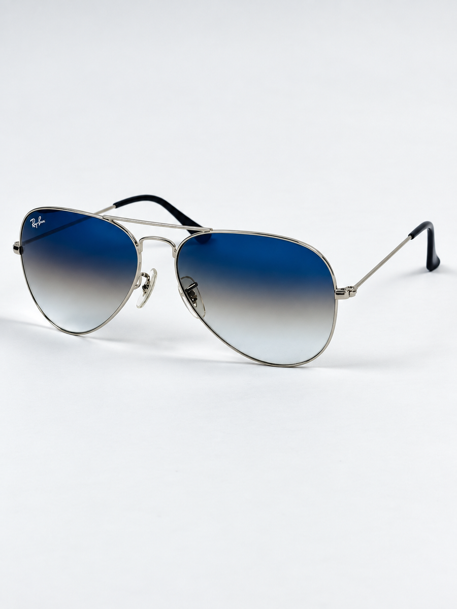 Rayban – 3026 – 59 – Silver Blue Gradient – Metal – Sunglasses – Unisex - Premium