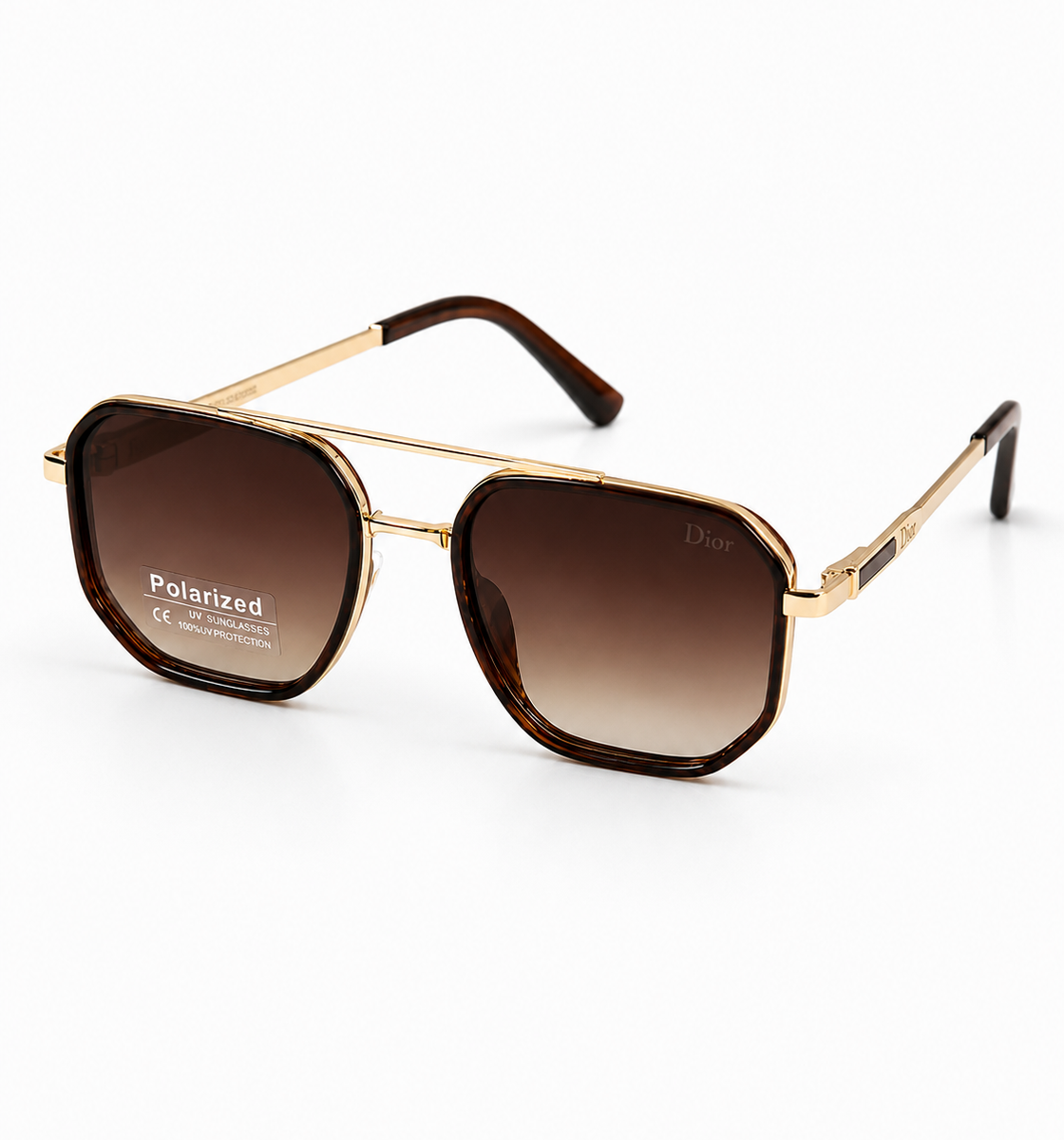 Dior – 58454 - 56 – Golden Brown - Metal - Sunglasses – Unisex - Polarized