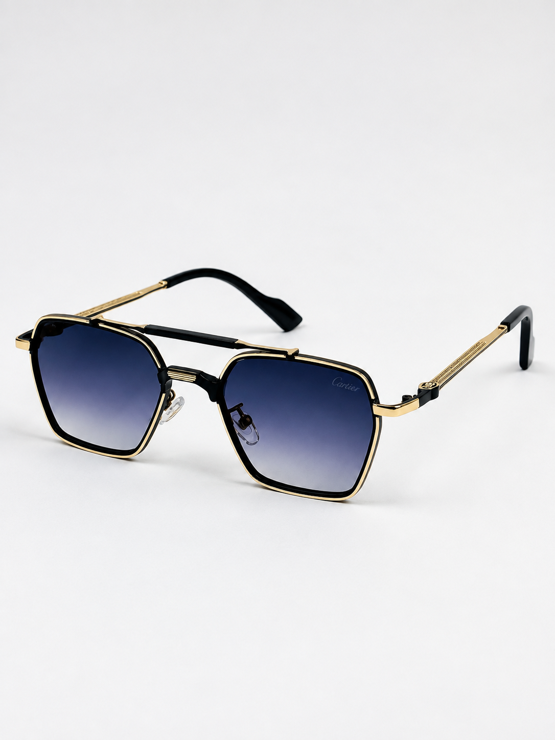 Cartier – 2742 - 55 – Golden Black Gradient – Metal - Sunglasses – Unisex