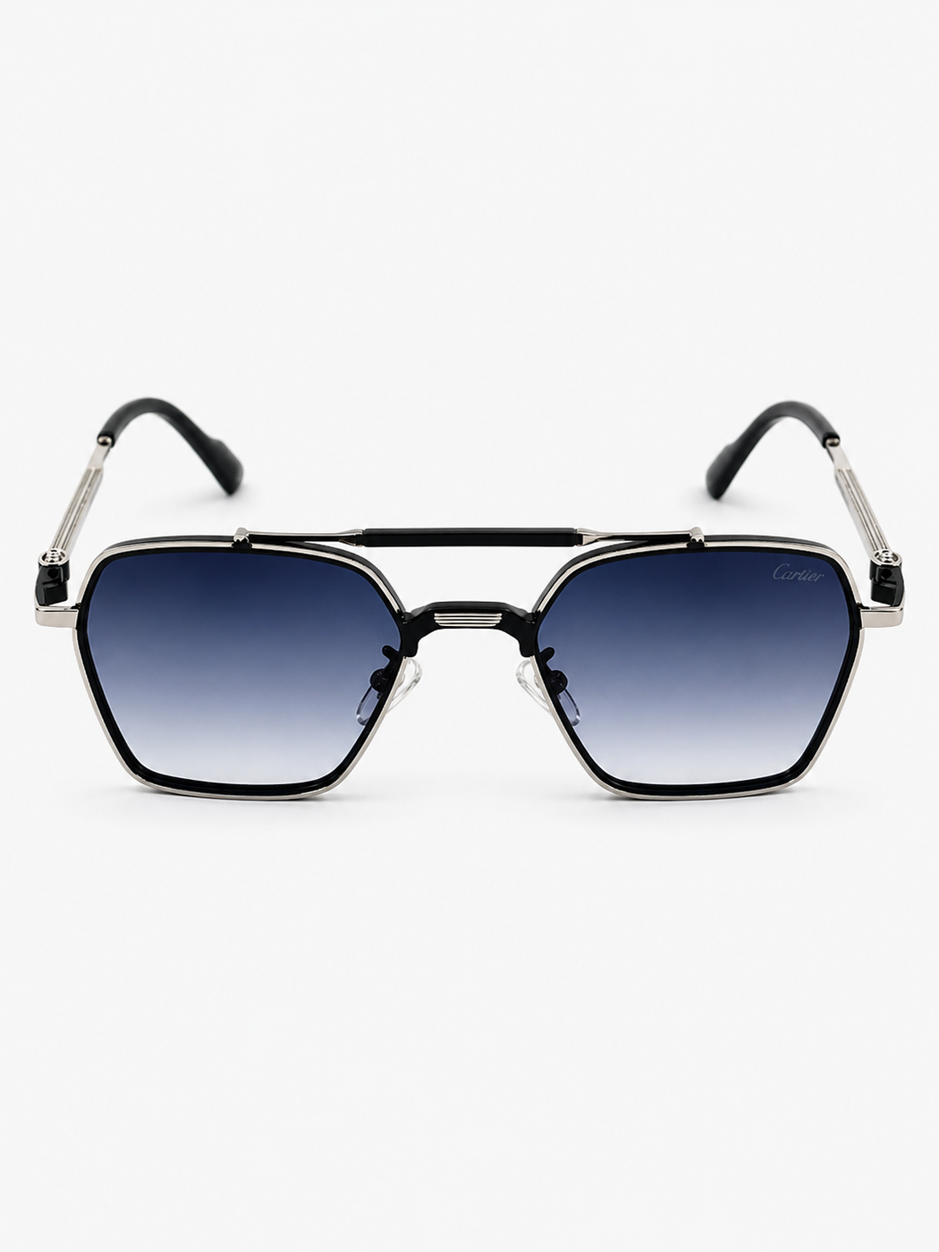 Cartier – 2742 - 55 – Silver Black Gradient – Metal - Sunglasses – Unisex