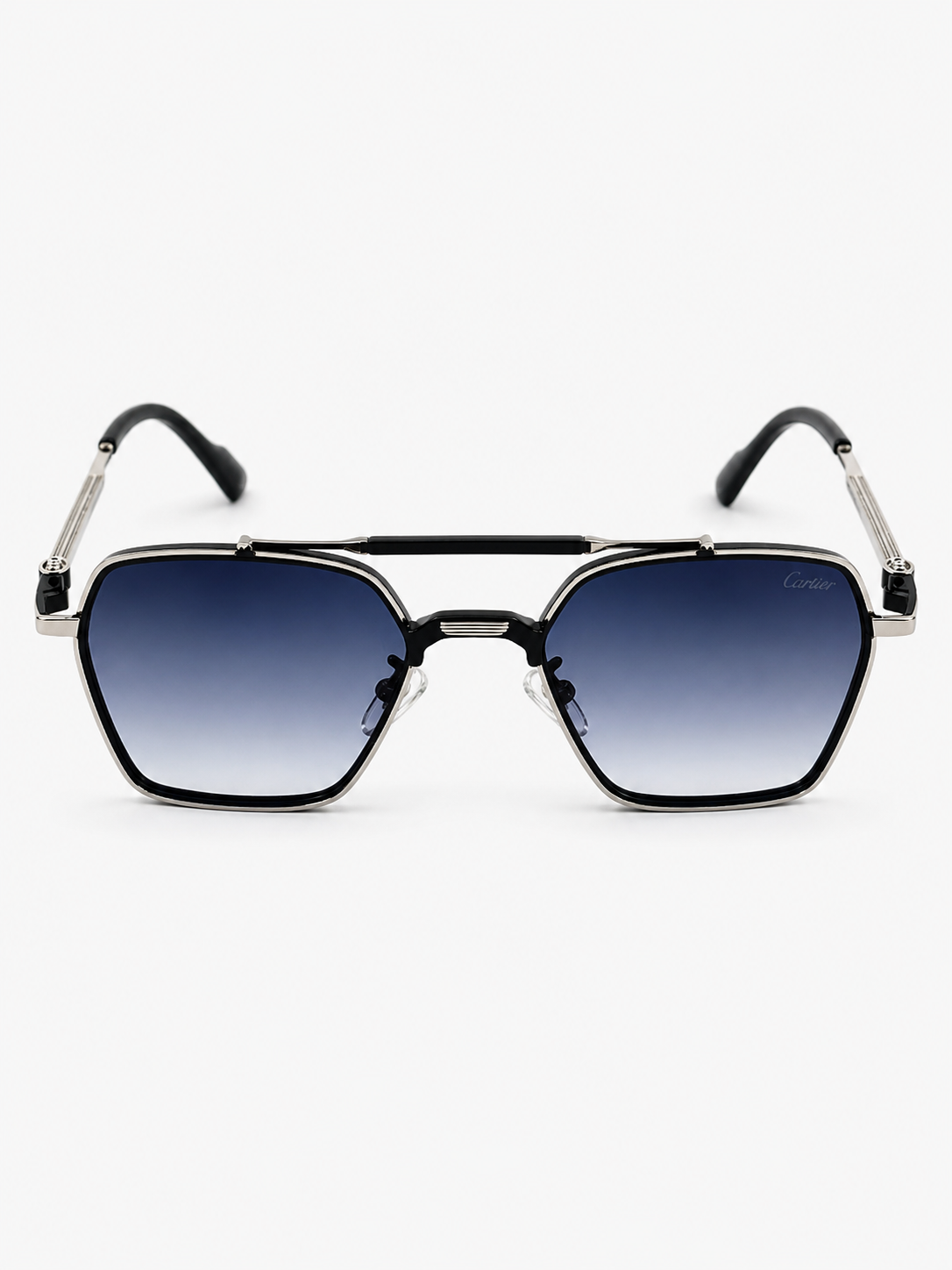 Cartier – 2742 - 55 – Silver Black Gradient – Metal - Sunglasses – Unisex