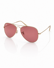 Rayban – 3026 - 62 – Golden Pink – Metal - Sunglasses – Unisex