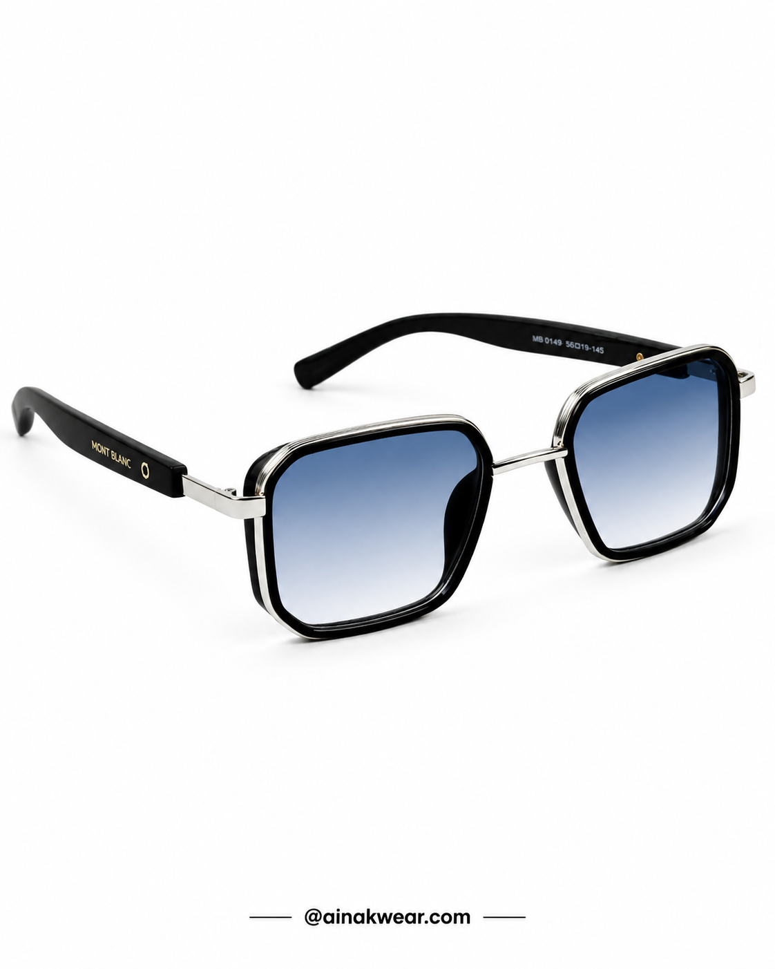 Mont Blanc – 341 - 52 – Silver Blue – Metal - Sunglasses – Unisex