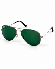 Rayban – 3026 – 62 – Silver Green – Metal – Sunglasses – Unisex - Premium