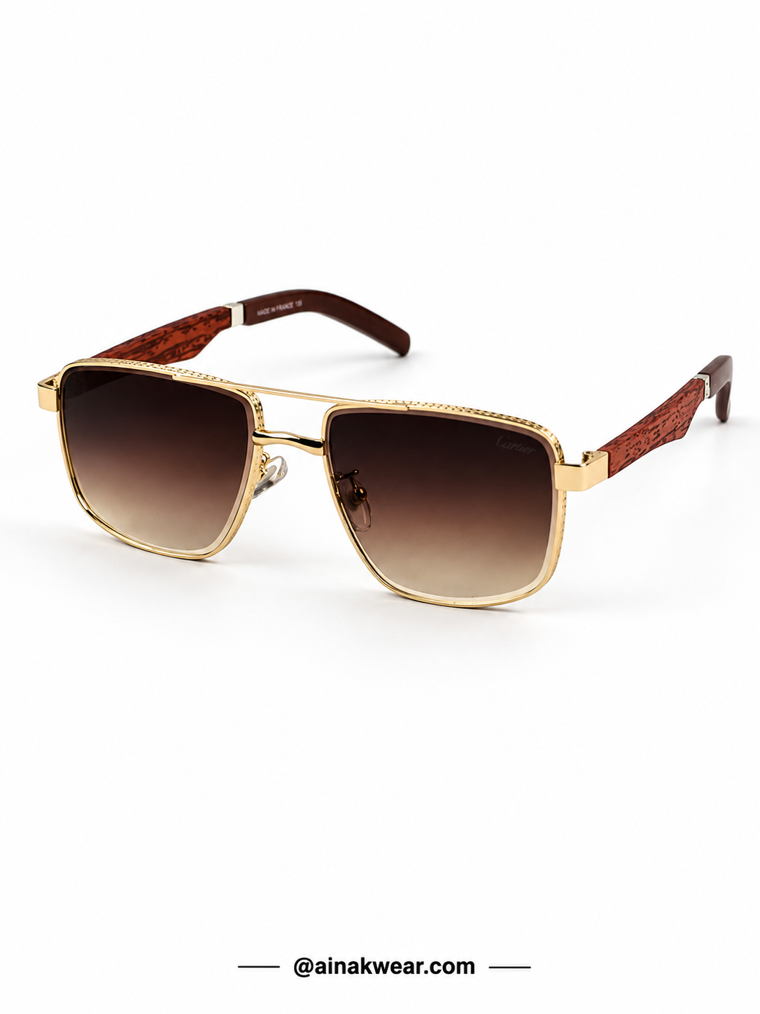 Cartier – 2648 - 49 – Golden Brown – Metal - Sunglasses – Unisex