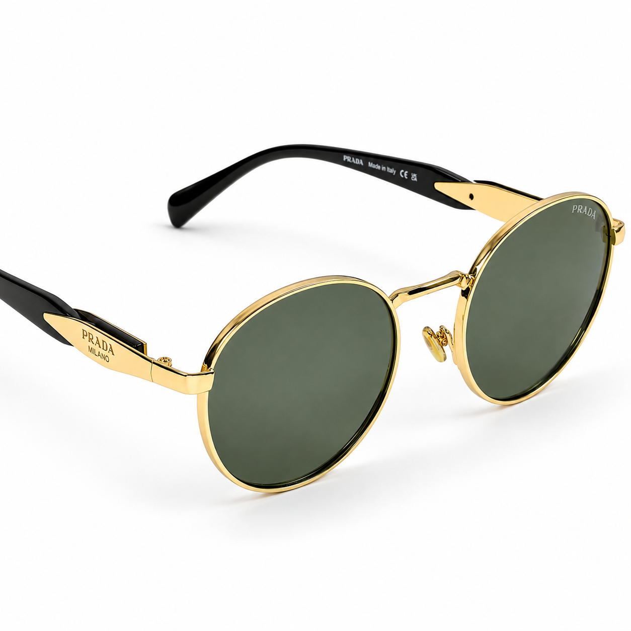 Prada – 56zs - 54 – Golden Green – Metal - Sunglasses – Unisex