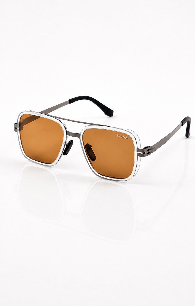 ici Berlin – 8023 - 56 – Transparent Brown – Metal - Sunglasses – Unisex
