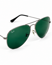 Rayban – 3026 – 62 – Silver Green – Metal – Sunglasses – Unisex - Premium
