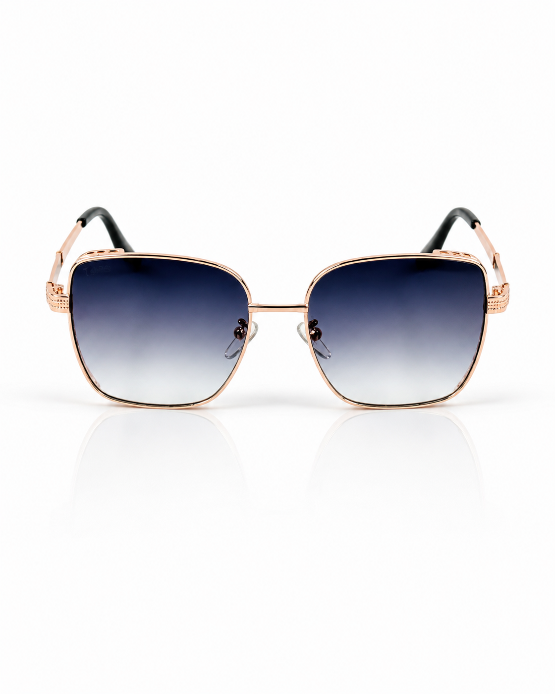 Tees – 2058 - 53 – Rose Gold Black – Metal - Sunglasses – Ladies