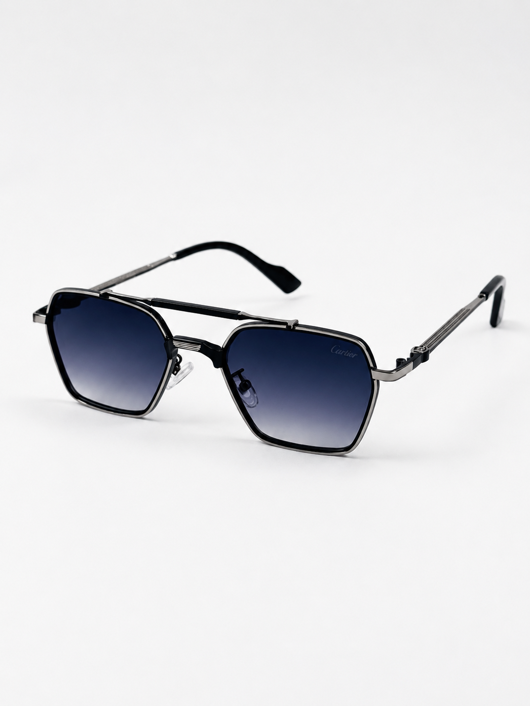 Cartier – 2742 - 55 – Silver Black Gradient – Metal - Sunglasses – Unisex
