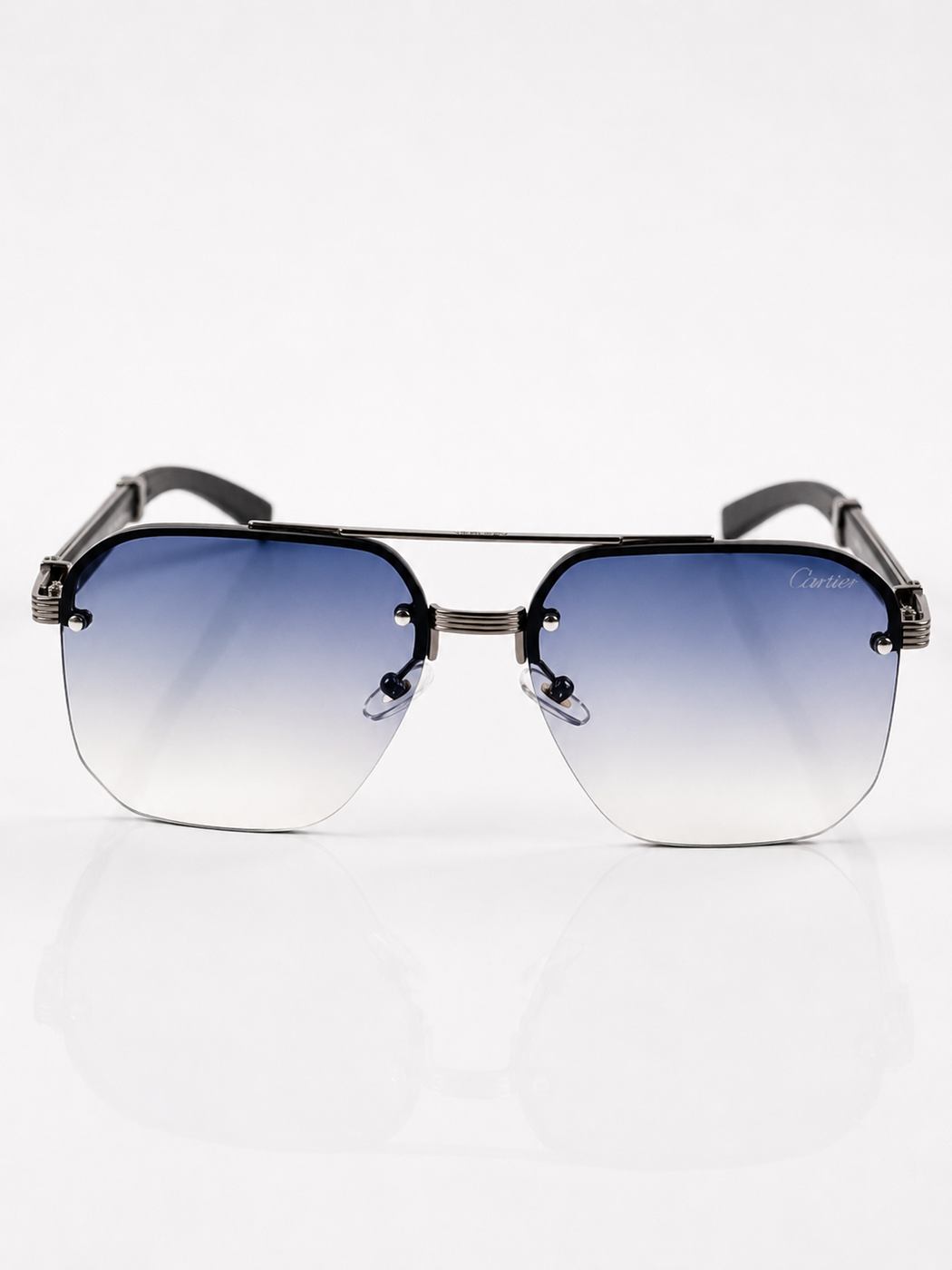 Cartier – 0369 - 60 – Black Blue – Metal - Sunglasses – Unisex