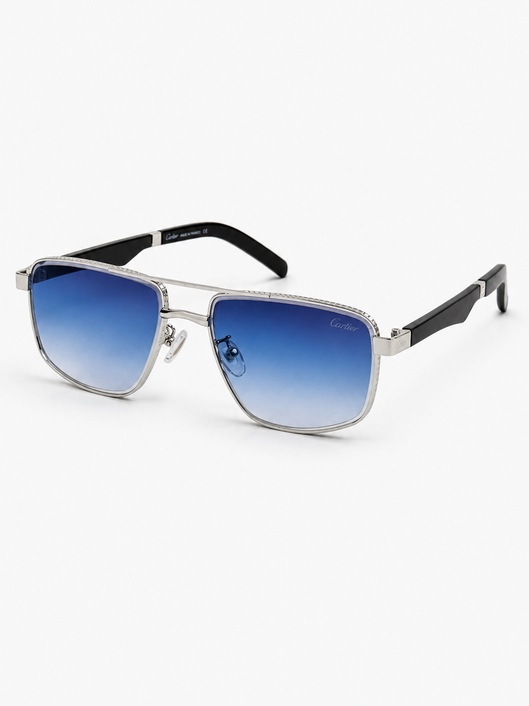 Cartier – 2648 - 49 – Silver Blue – Metal - Sunglasses – Unisex