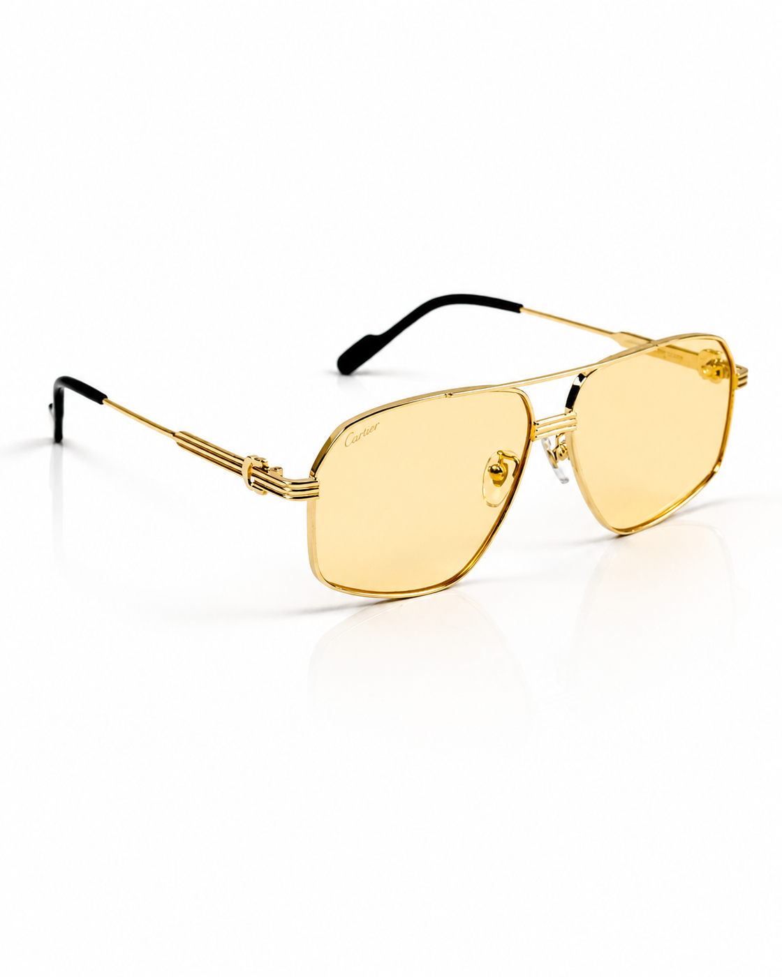 Cartier – 0270 - 60 – Golden Yellow – Metal - Sunglasses – Unisex - Premium