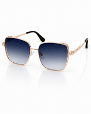Tees – 2058 - 53 – Rose Gold Black – Metal - Sunglasses – Ladies
