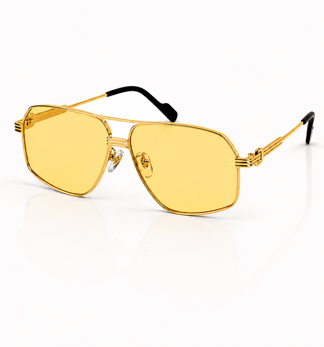 Cartier – 0270 - 60 – Golden Yellow – Metal - Sunglasses – Unisex - Premium