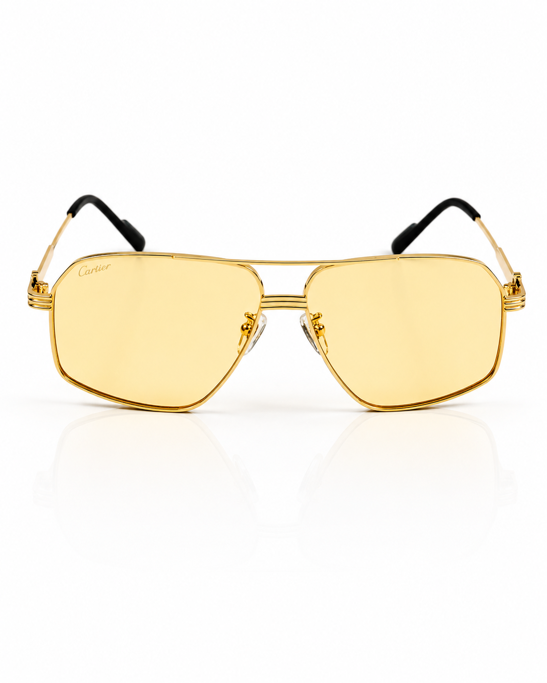 Cartier – 0270 - 60 – Golden Yellow – Metal - Sunglasses – Unisex - Premium