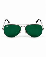 Rayban – 3026 – 62 – Silver Green – Metal – Sunglasses – Unisex - Premium