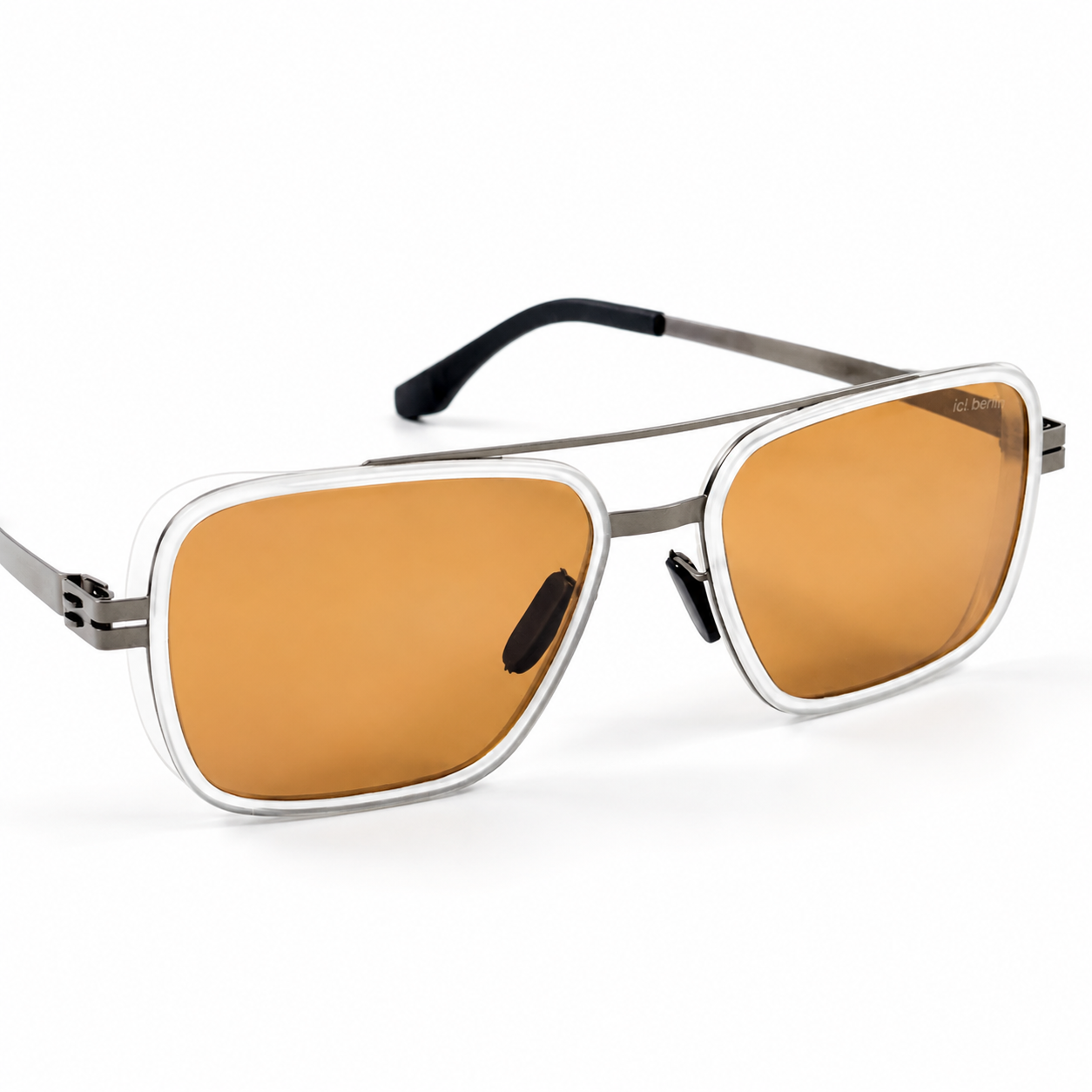 ici Berlin – 8023 - 56 – Transparent Brown – Metal - Sunglasses – Unisex