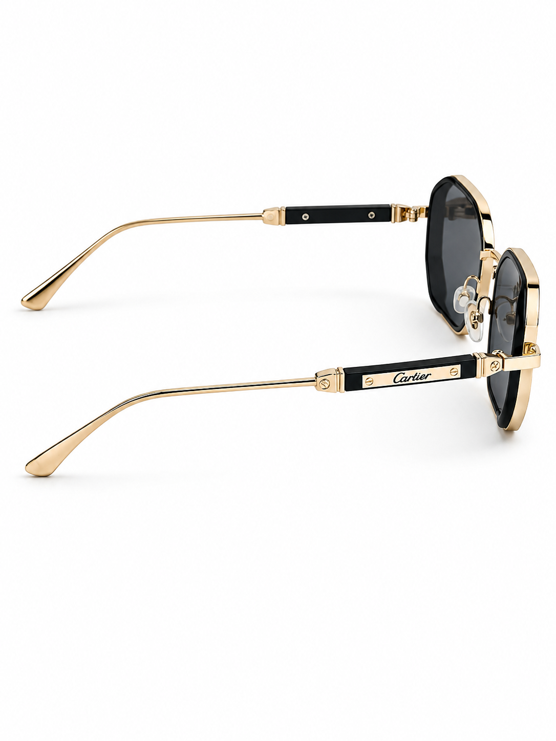 Cartier – 23584 - 56 – Golden Black – Metal - Sunglasses – Unisex